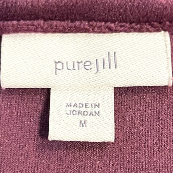 J Jill Pure Jill Velour A-Line Dress with Pockets Merlot Medium - Picture 6 of 8